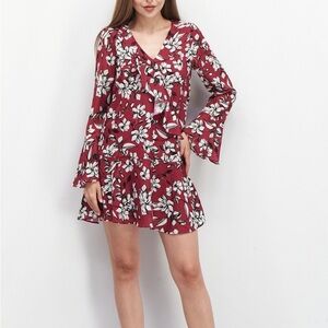 $398 PARKER NY Azaleas Ruffle Dress size xs